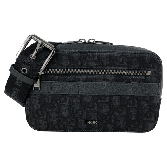 Christian Dior Oblique Nylon Shoulder Bag Black Body - Picture 1 of 9